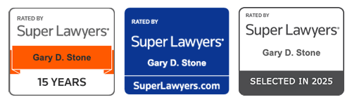 Rated by Super Lawyers Gary D. Stone 15 Years | SuperLawyers.com | Selected in 2025